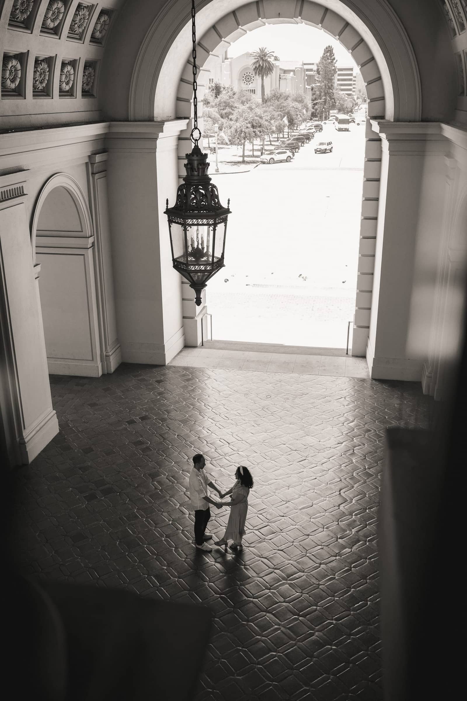 Engagement session at Pasadena City Hall