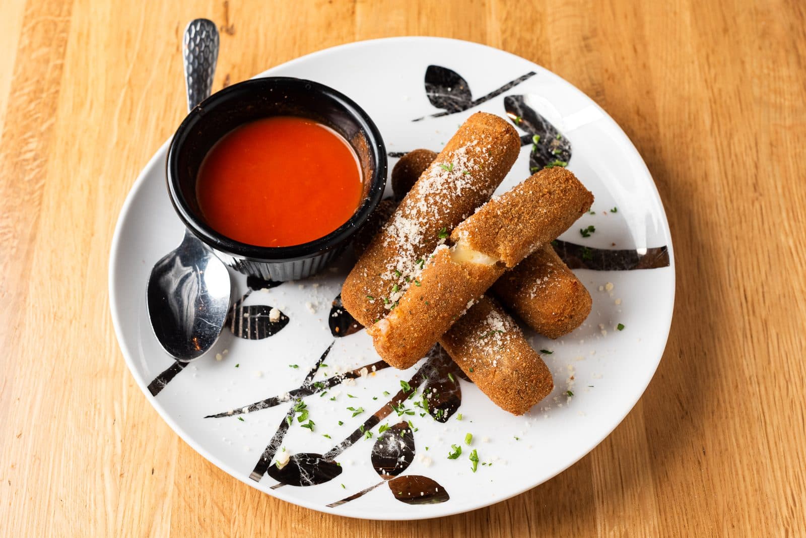 Fried appetizer with marinara at an LA restaurant