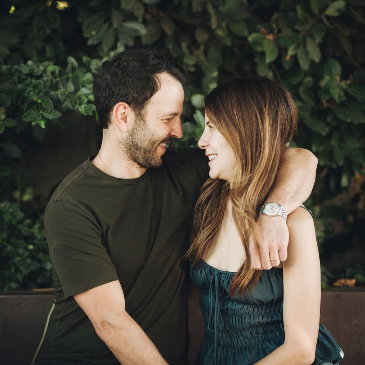 Couple portrait at golden hour