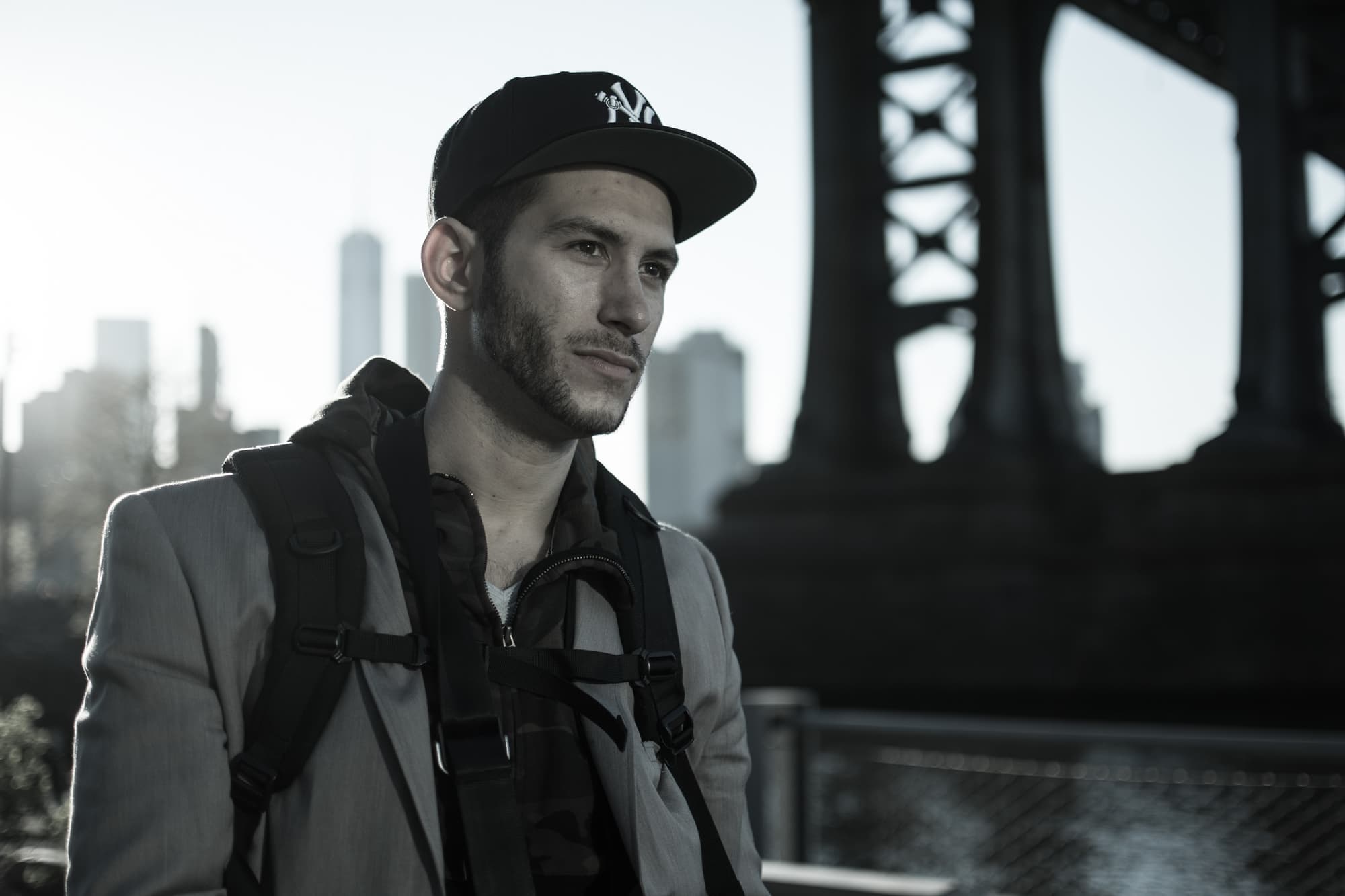 Editorial portrait on the Manhattan waterfront