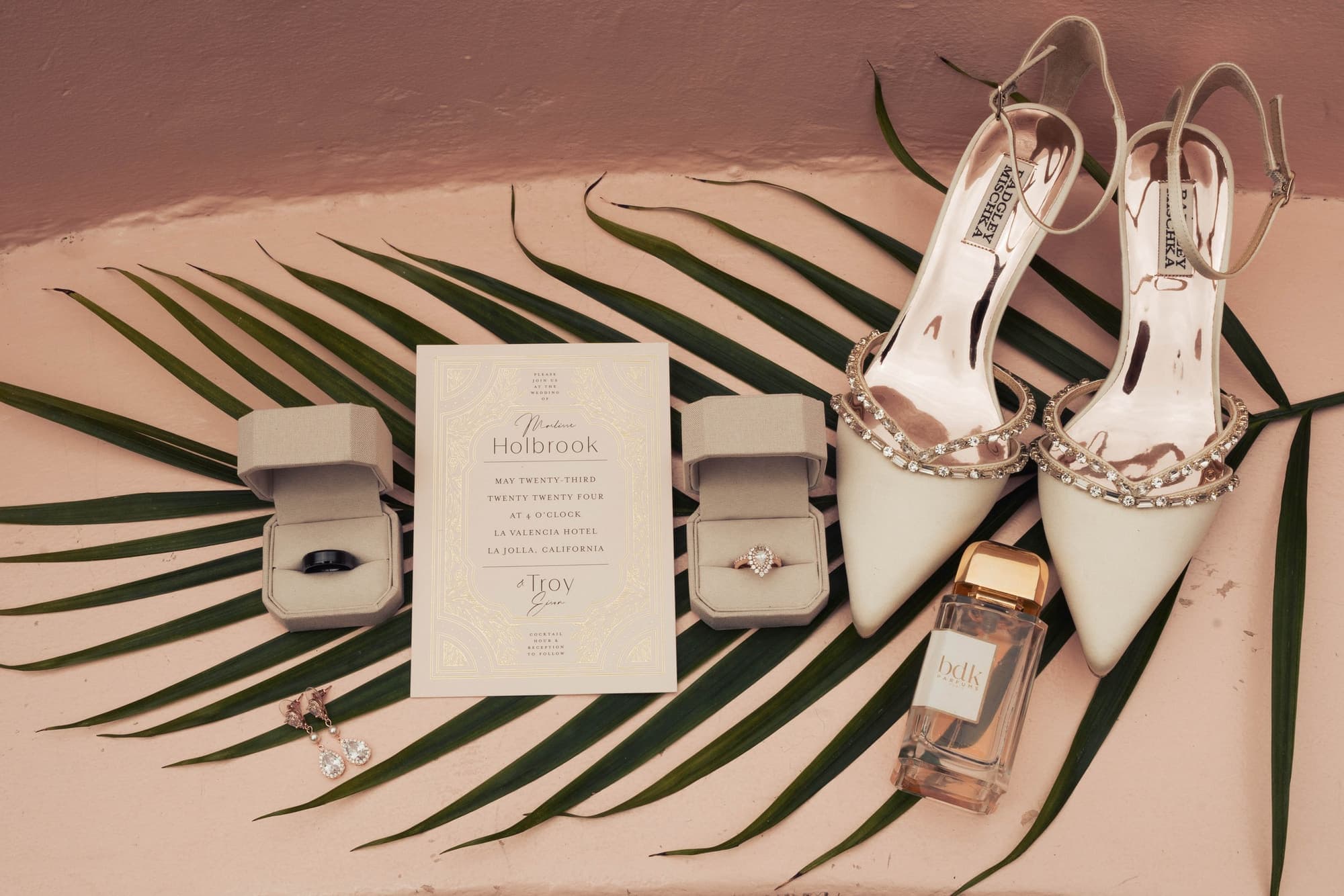 Bridal details, shoes, rings, and invitation