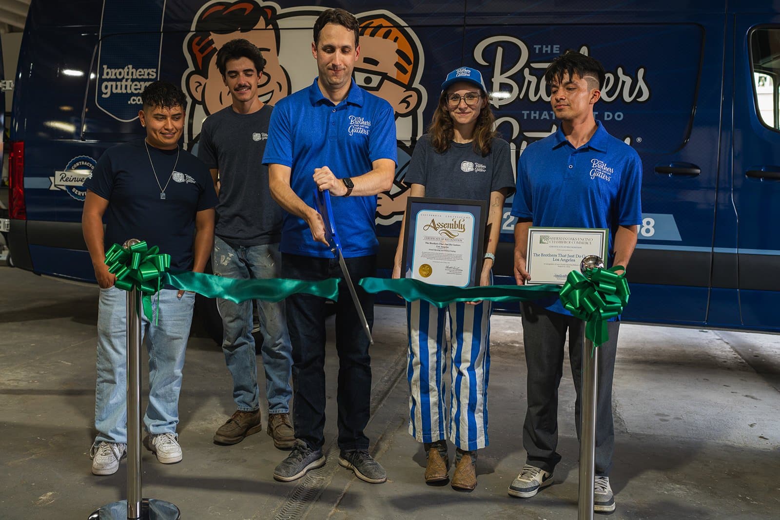 Photographing The Brothers That Just Do Gutters Ribbon Cutting in Van Nuys, CA, photo 9 by Pete Cohen, Los Angeles photographer